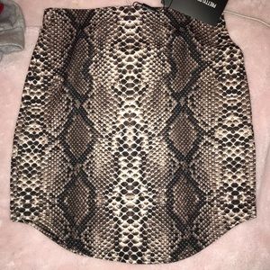 snakeskin mini skirt